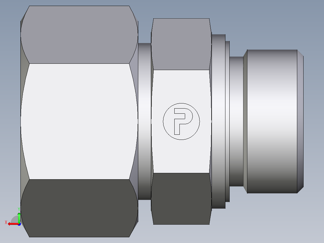 卡套式工业通用硬管接头EO_Male_Stud_connector_GE25SMED71后视图