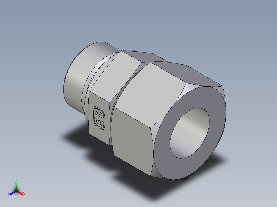 卡套式工业通用硬管接头EO_Male_Stud_connector_GE25SMED71正等轴测图
