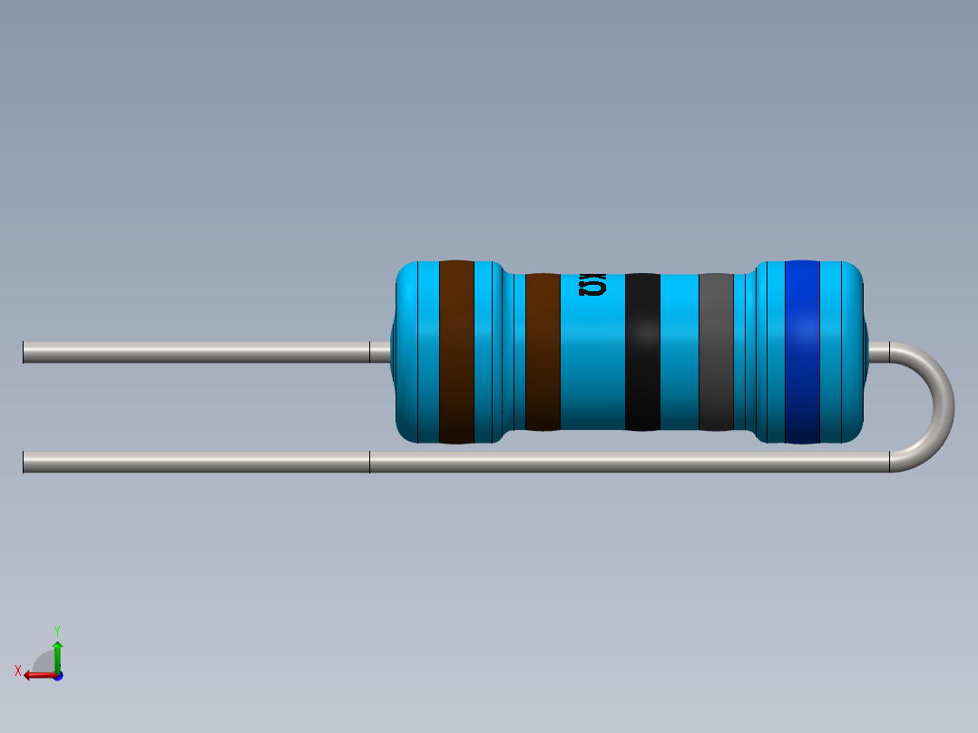 电容器 二极管 电阻器-Resistor Vertical 6.8K Ohm 1W后视图
