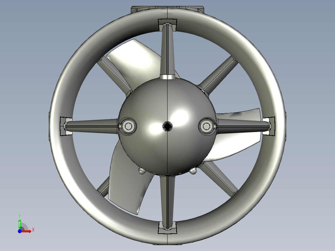 T200水下推进器3D图纸前视图