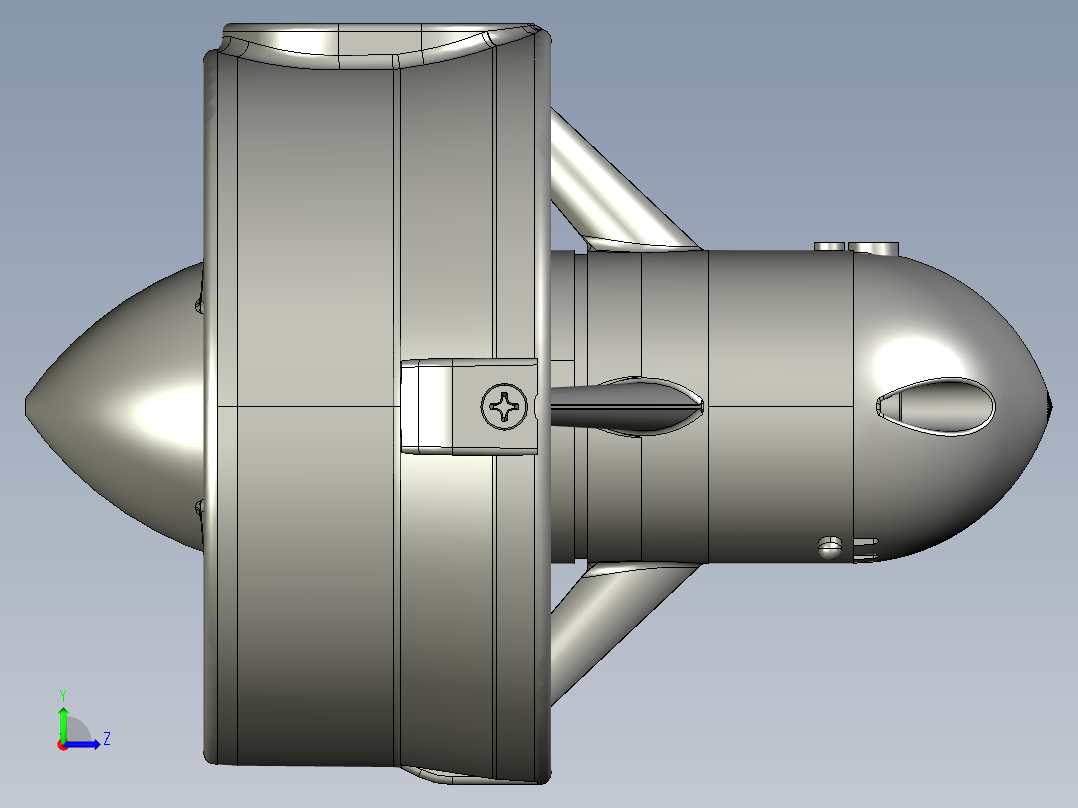 T200水下推进器3D图纸左视图