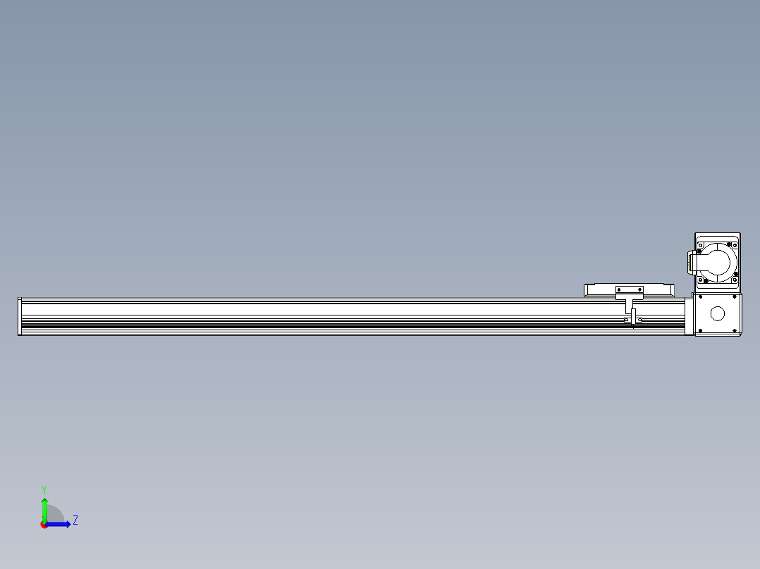 同步带全封闭直线模组TPA-HCB-105D-90-L750-RU-Y-P20-N3左视图