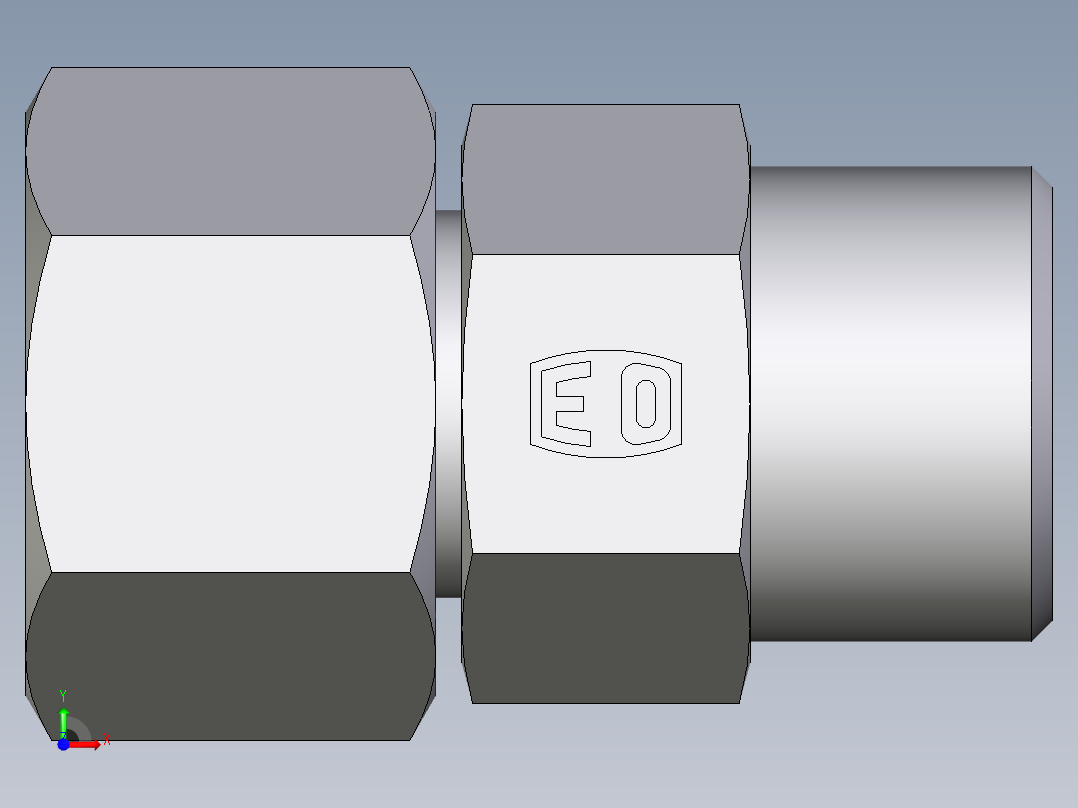 卡套式工业通用硬管接头EO_Distance_piece_adapter_DA14SOMDCF前视图