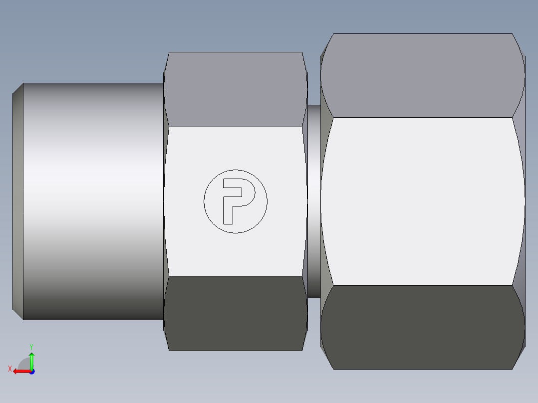 卡套式工业通用硬管接头EO_Distance_piece_adapter_DA14SOMDCF后视图