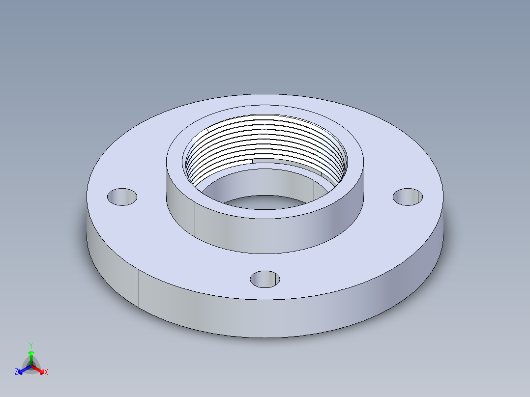 CPVC管件24-Sch80_Flange One-Piece_FPT_9852-030_3in正等轴测图