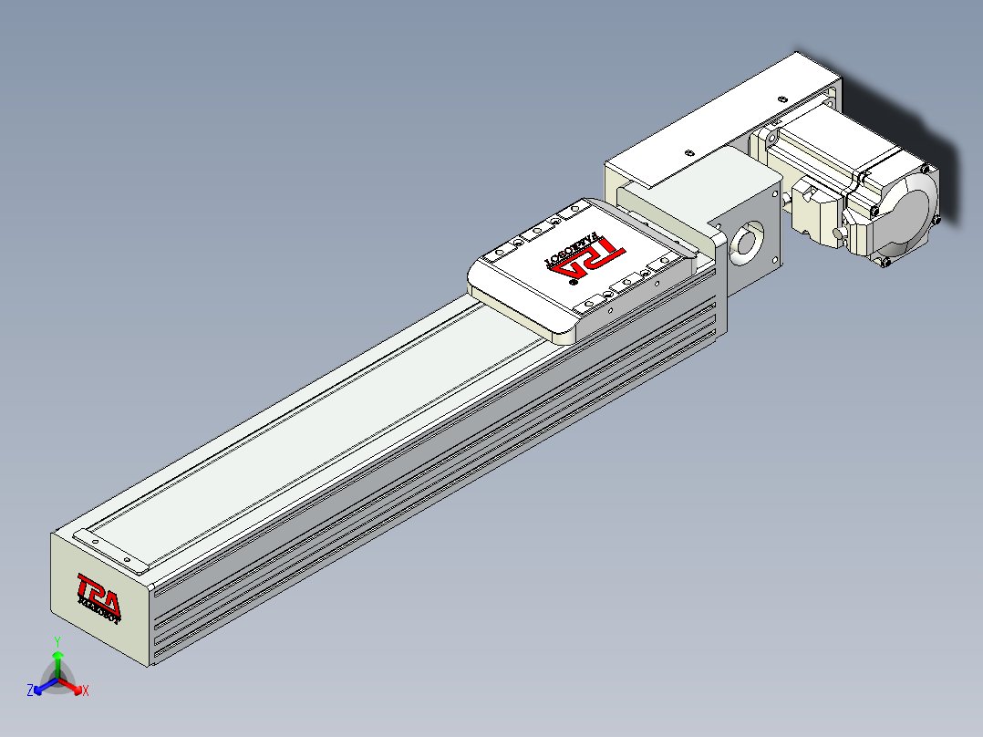 同步带全封闭直线模组TPA-HCB-85D-90-L300-MR-Y-P20-N3主视图