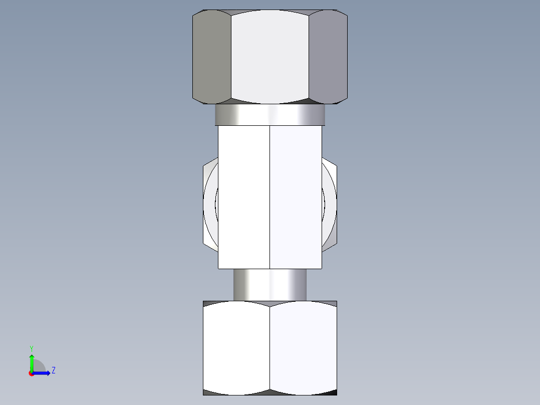 卡套式工业通用硬管接头EO_Standpipe_run_tee_EVL12L71左视图