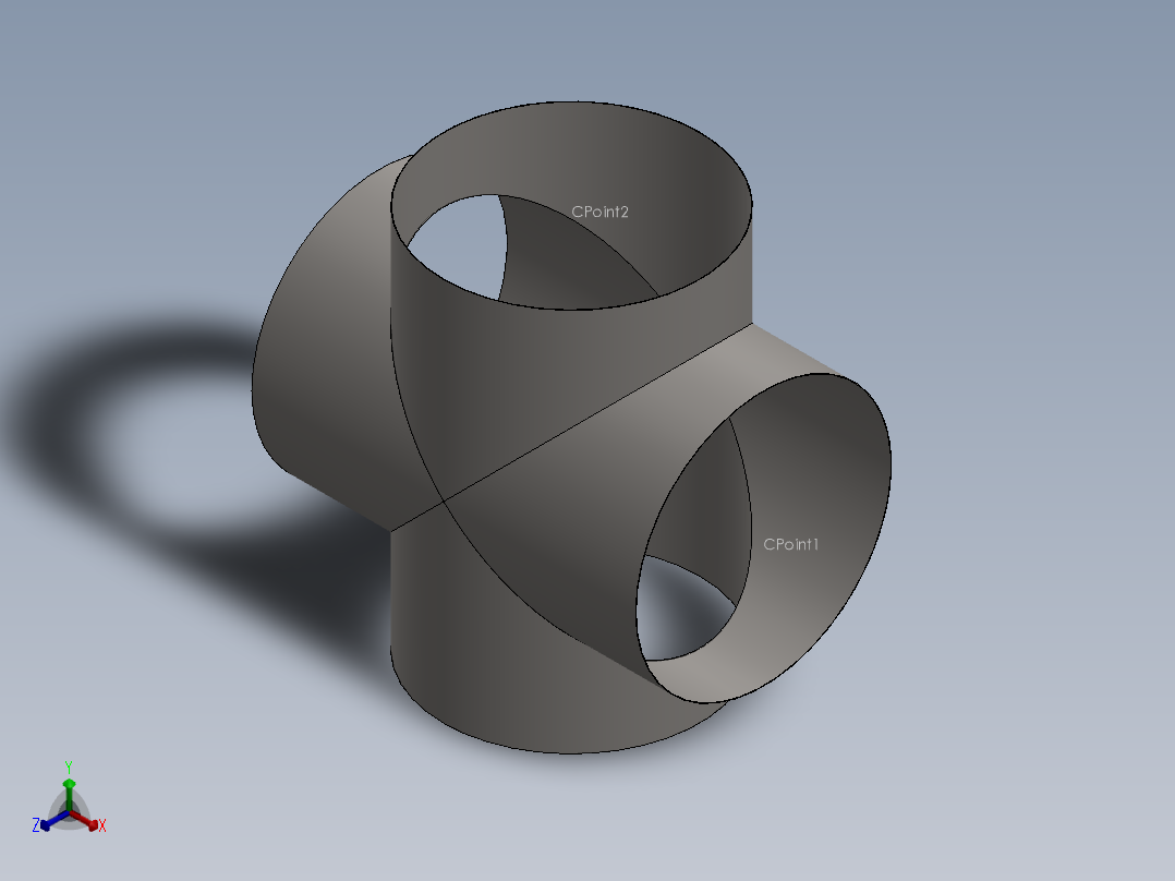 hvac round duct cross正等轴测图