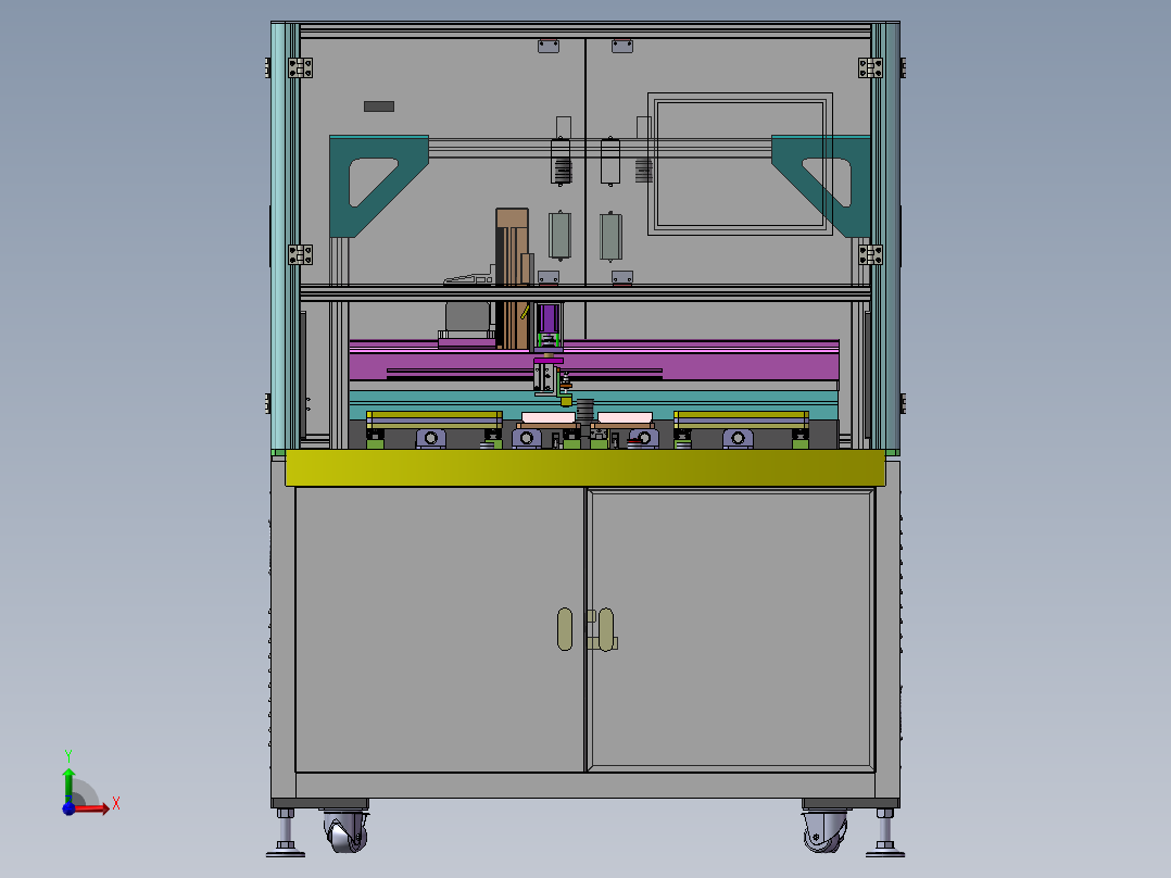 贴标签设备前视图