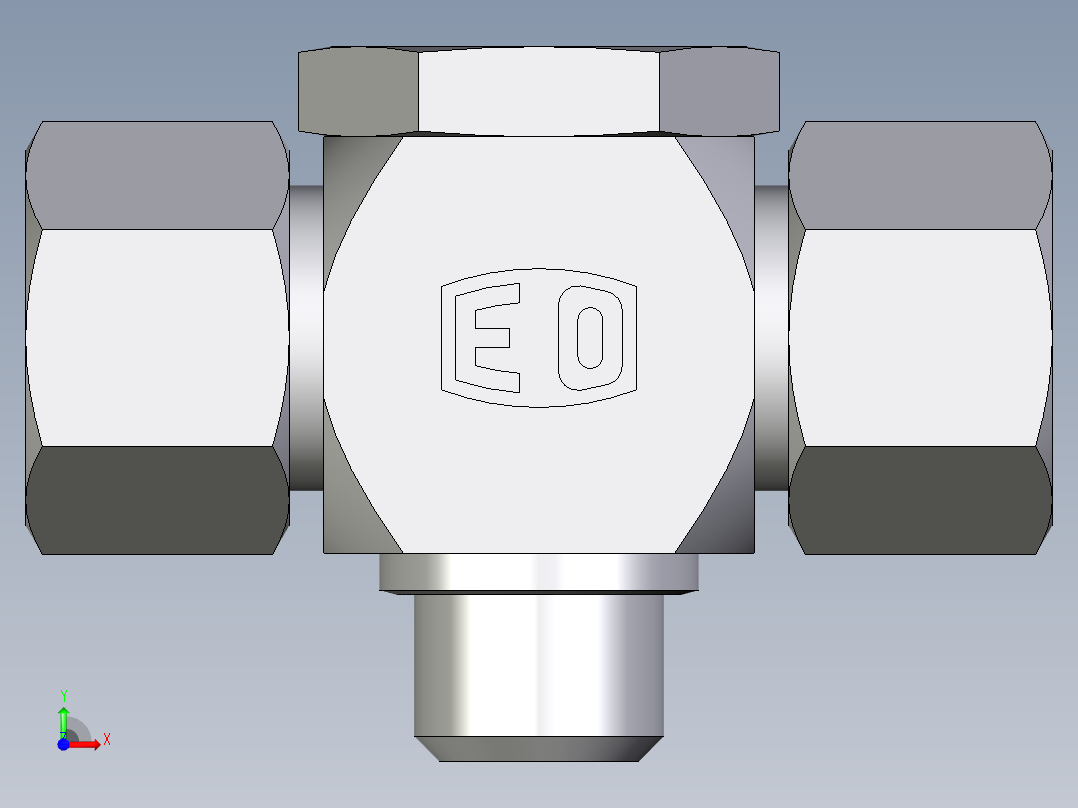 卡套式工业通用硬管接头EO_High_pressure_banjo_tee_TH15LMCF前视图