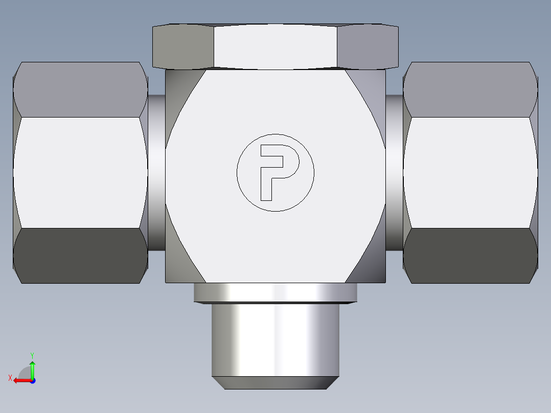 卡套式工业通用硬管接头EO_High_pressure_banjo_tee_TH15LMCF后视图