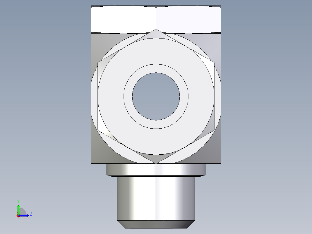 卡套式工业通用硬管接头EO_High_pressure_banjo_tee_TH15LMCF左视图