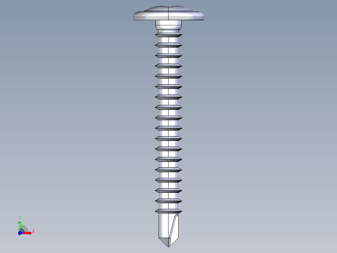 紧固件-IGES Drill-Tip Saucer Screw-01前视图