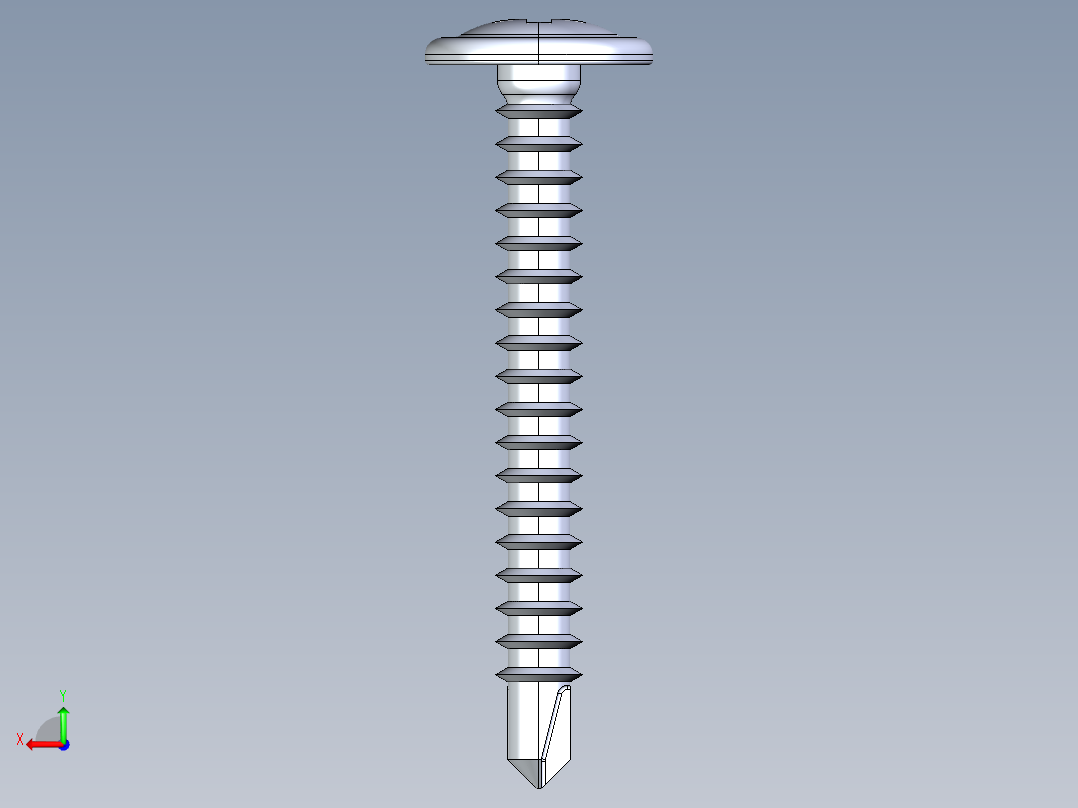 紧固件-IGES Drill-Tip Saucer Screw-01后视图