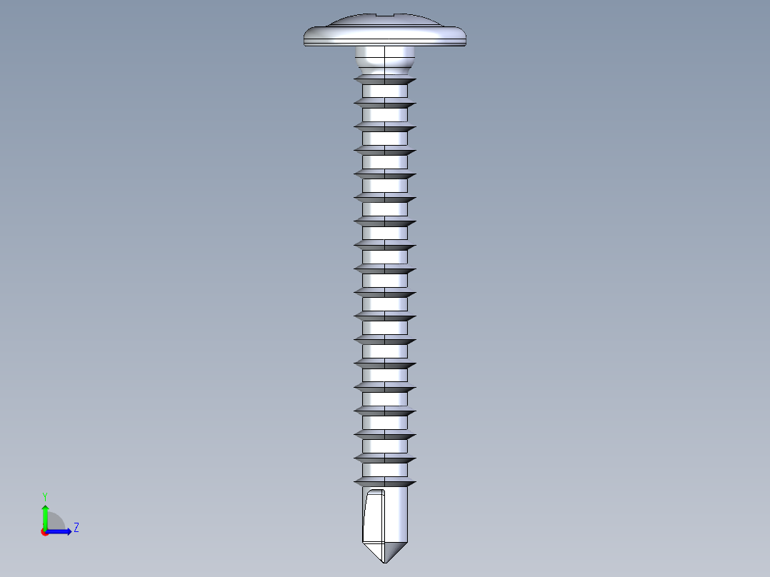 紧固件-IGES Drill-Tip Saucer Screw-01左视图