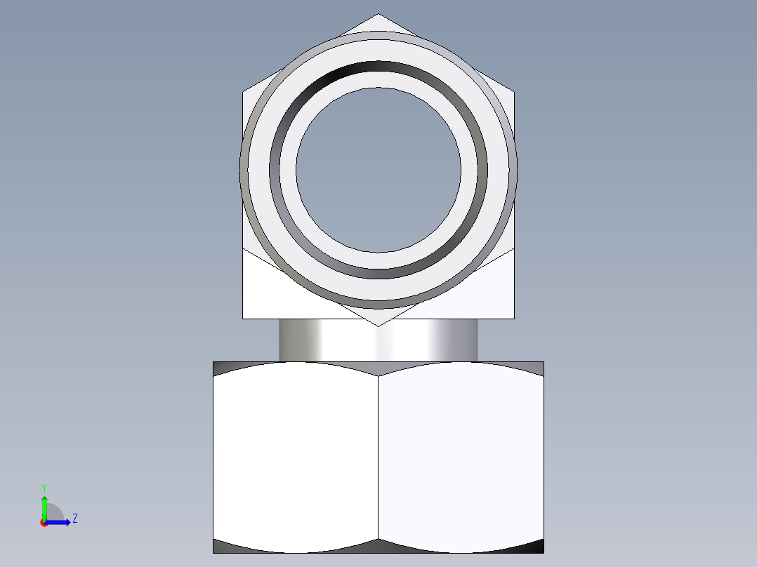 卡套式工业通用硬管接头EO_Standpipe_branch_tee_EVT30SOMDCF左视图