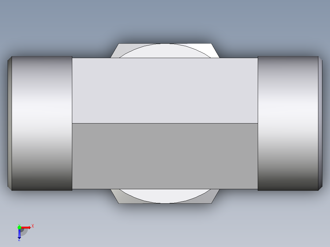 卡套式工业通用硬管接头EO_Standpipe_branch_tee_EVT30SOMDCF俯视图