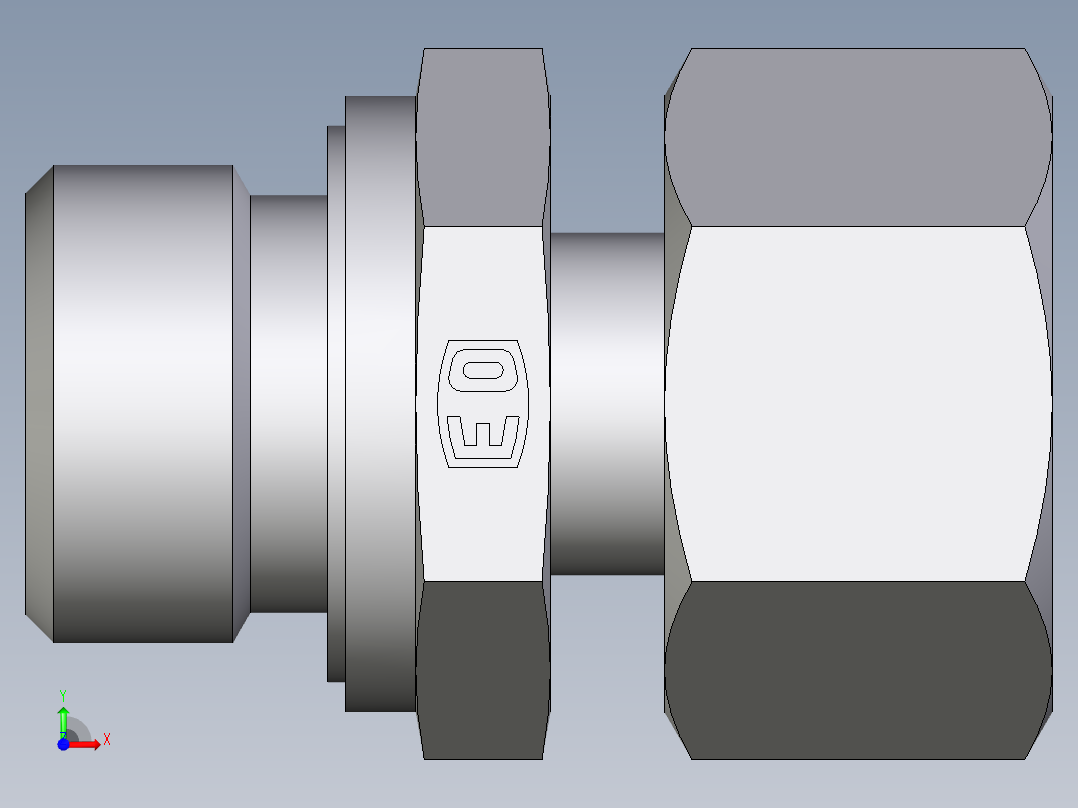 卡套式工业通用硬管接头EO_Standpipe_connector_EVGE15LREDCF前视图