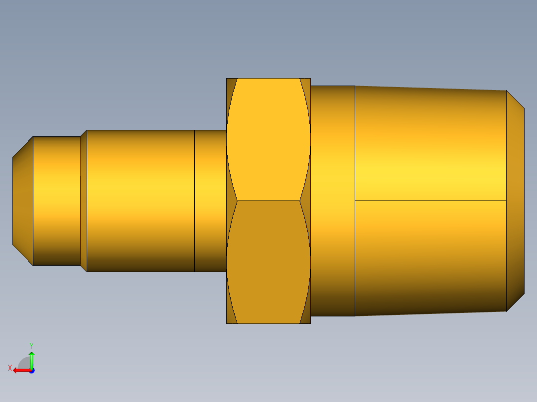 扩口式工业通用硬管接头Male Connector 48F-2-2后视图