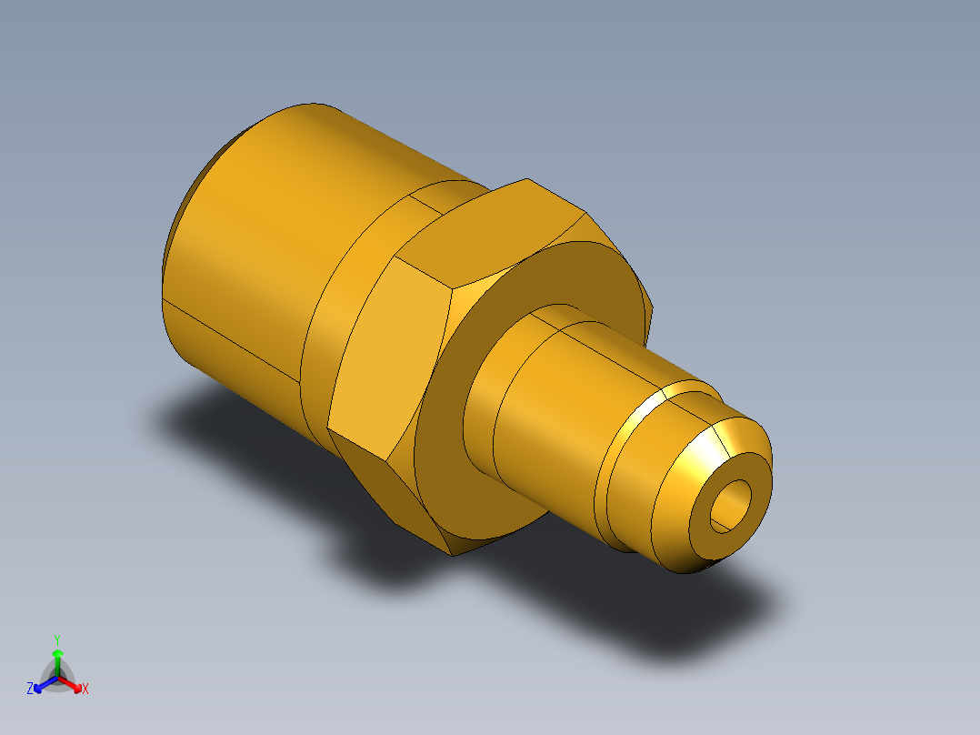 扩口式工业通用硬管接头Male Connector 48F-2-2正等轴测图