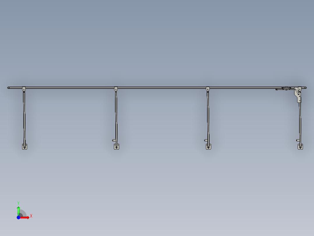 平行升降机架3d图纸 机械非标设计素材 平行伸缩支撑架3d三维模型前视图