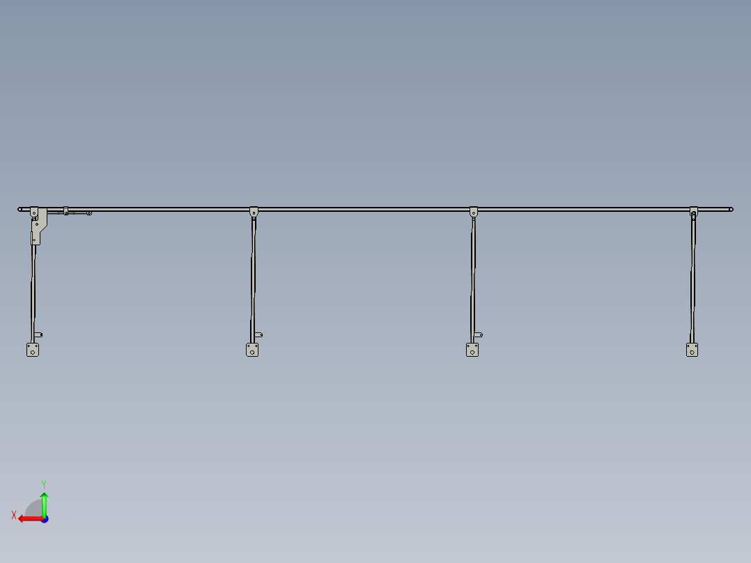 平行升降机架3d图纸 机械非标设计素材 平行伸缩支撑架3d三维模型后视图