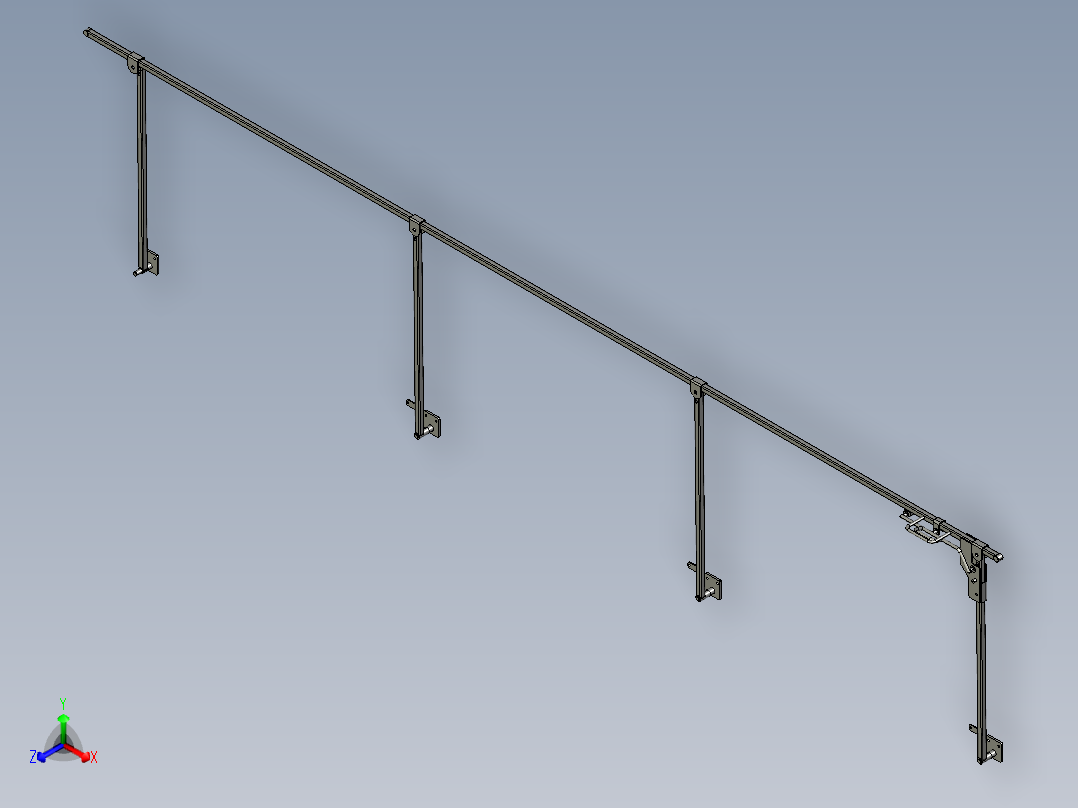 平行升降机架3d图纸 机械非标设计素材 平行伸缩支撑架3d三维模型正等轴测图