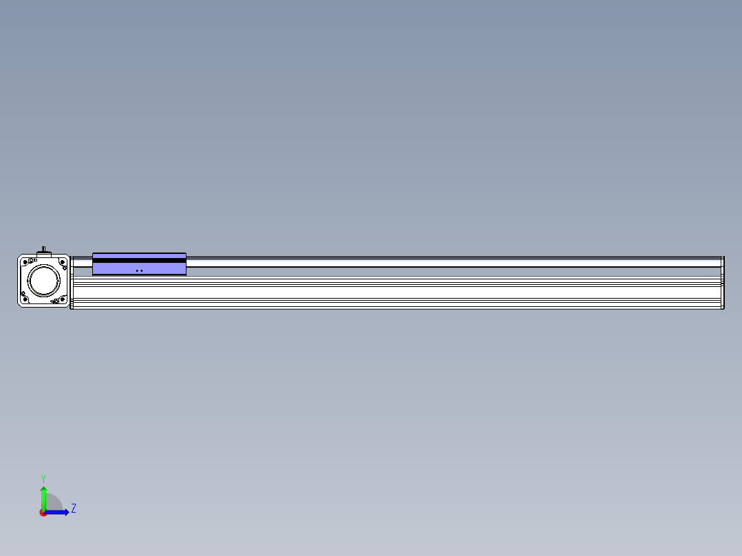 同步带滑台-半封闭B17-L100-S850-L-P75-D3-N3左视图