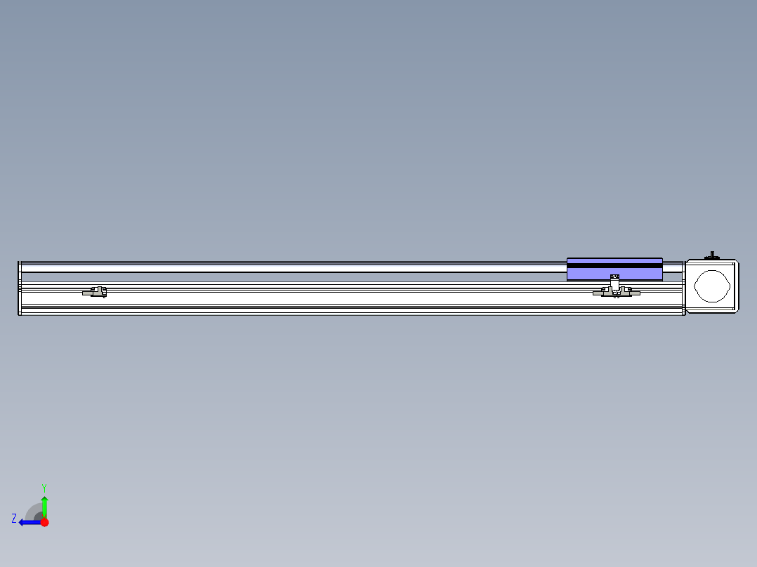 同步带滑台-半封闭B17-L100-S850-L-P75-D3-N3右视图