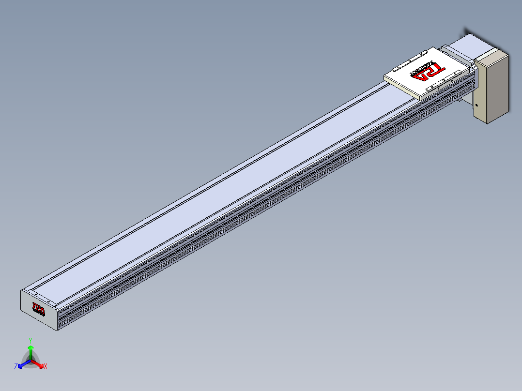 同步带全封闭直线模组TPA-HCB-110D-90-L1050-LP-C-P40-N3正等轴测图