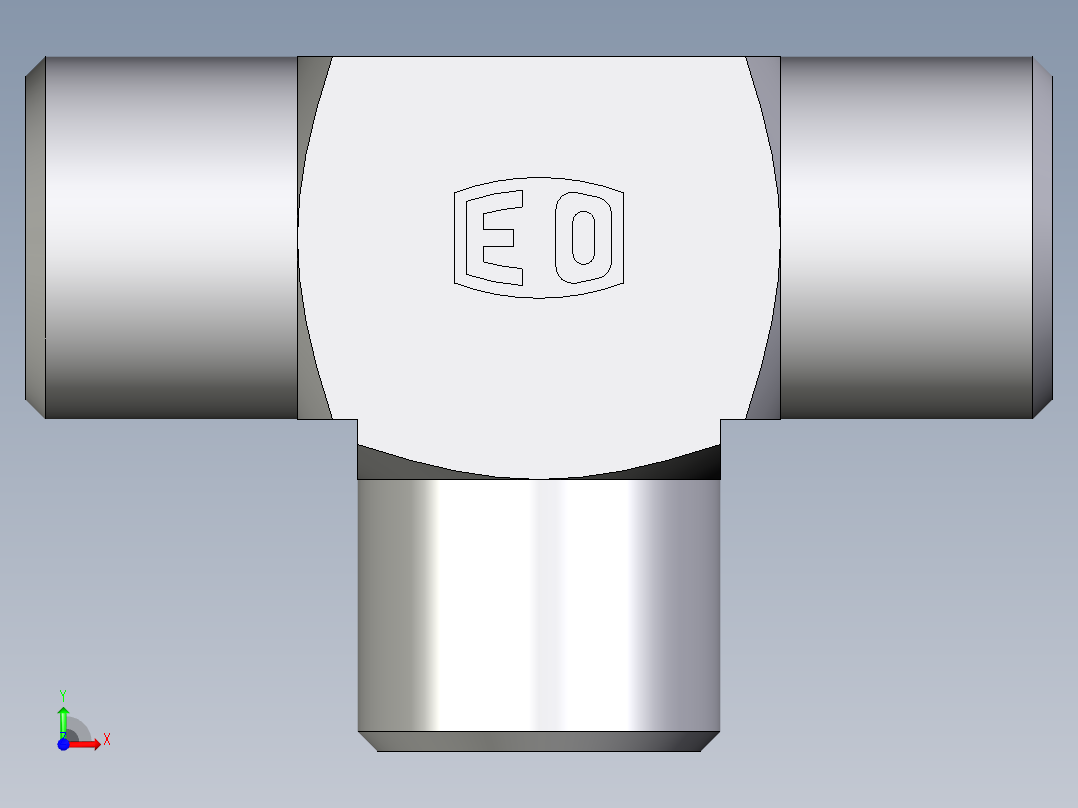 卡套式工业通用硬管接头EO_Union_tee_T08LLCFX前视图