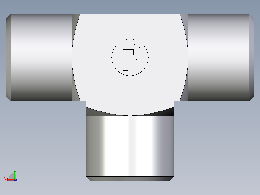 卡套式工业通用硬管接头EO_Union_tee_T08LLCFX后视图