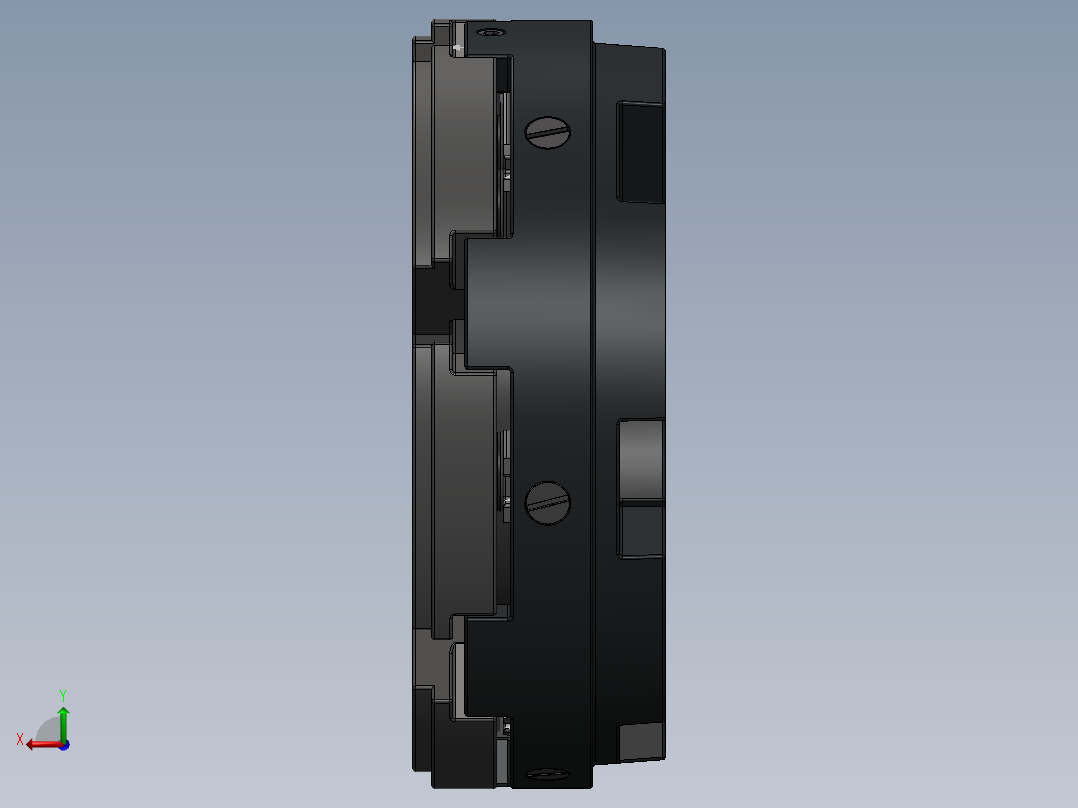 可倾瓦推力轴承设计三维Stp+CAD后视图