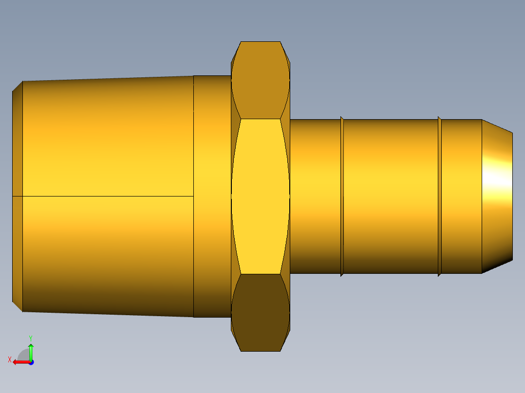 工业通用螺蚊管倒齿式工业硬管接头Male Connector 28-8-6后视图