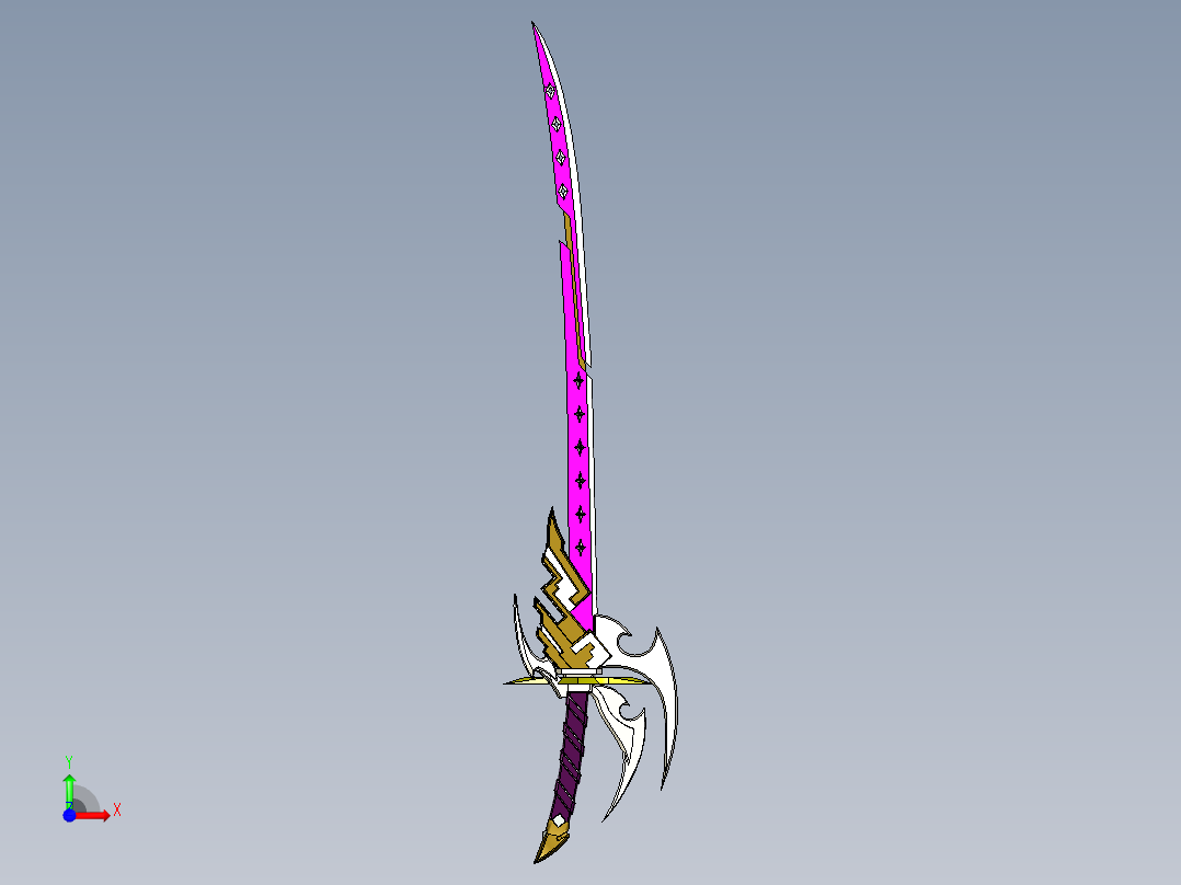 游戏道具源深冲击武士刀前视图