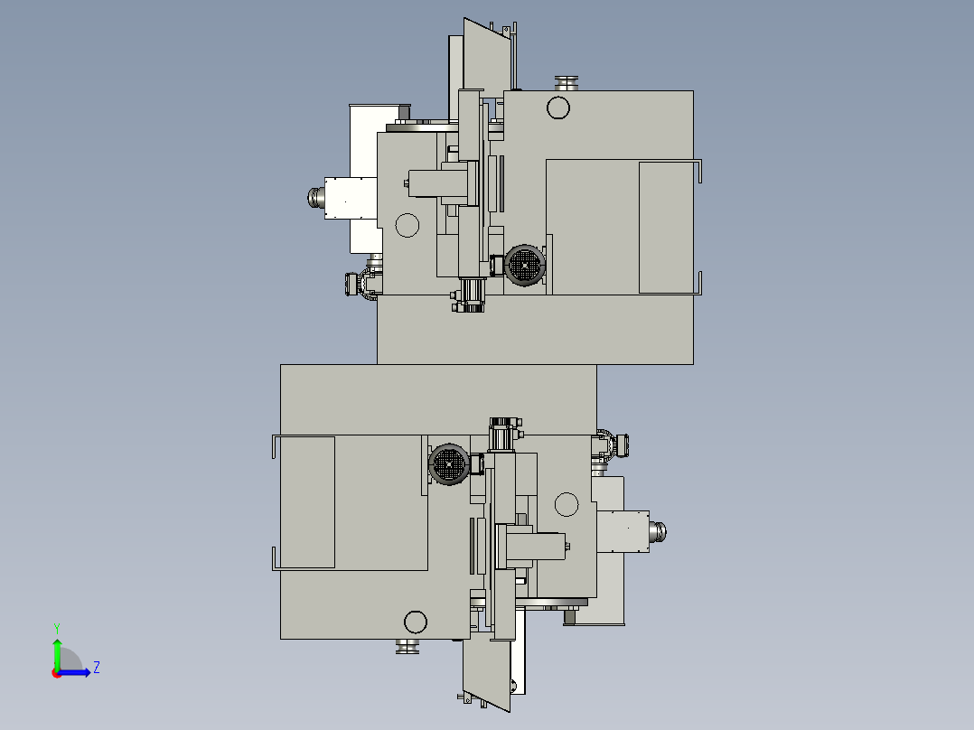 现代化六轴自动车床左视图