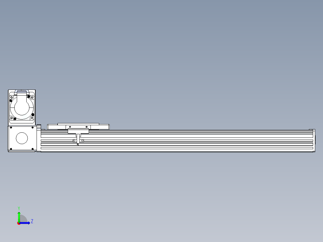 同步带全封闭直线模组TPA-HCB-110D-90-L450-LU-Y-P40-N3左视图