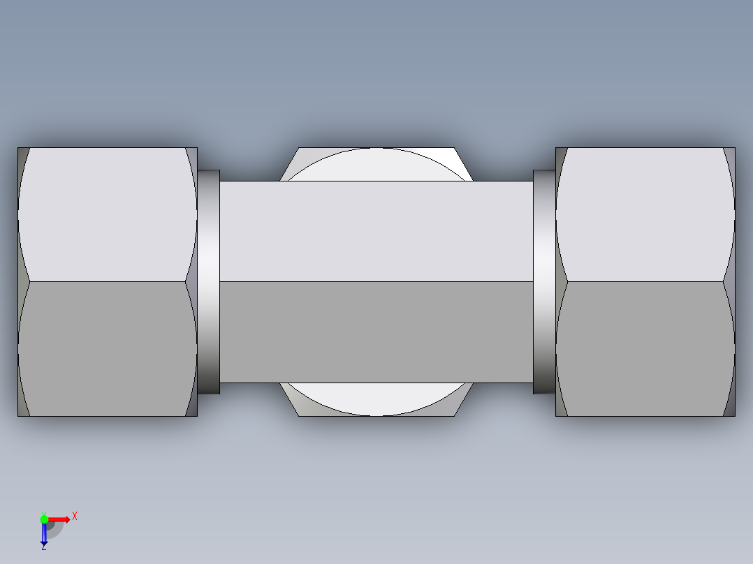 卡套式工业通用硬管接头EO_Assembled_adjustable_standpipe_branch_tee_EVT20SR71俯视图