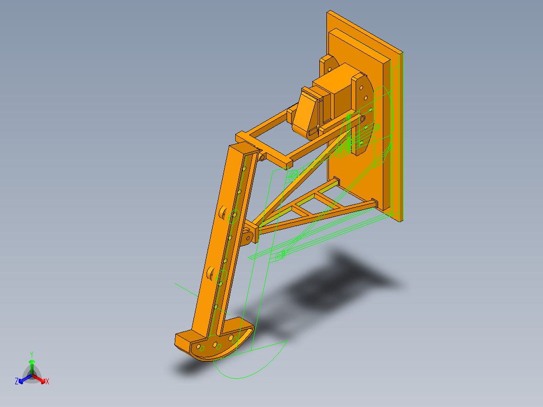 石油磕头机正等轴测图