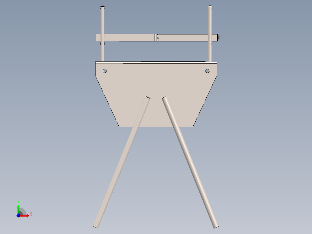 手提式简易烧烤架3D数模图纸 Solidworks设计前视图