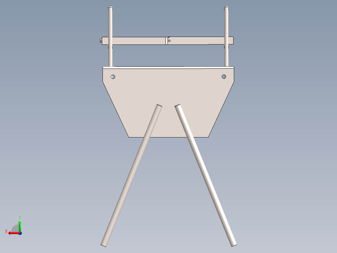 手提式简易烧烤架3D数模图纸 Solidworks设计后视图