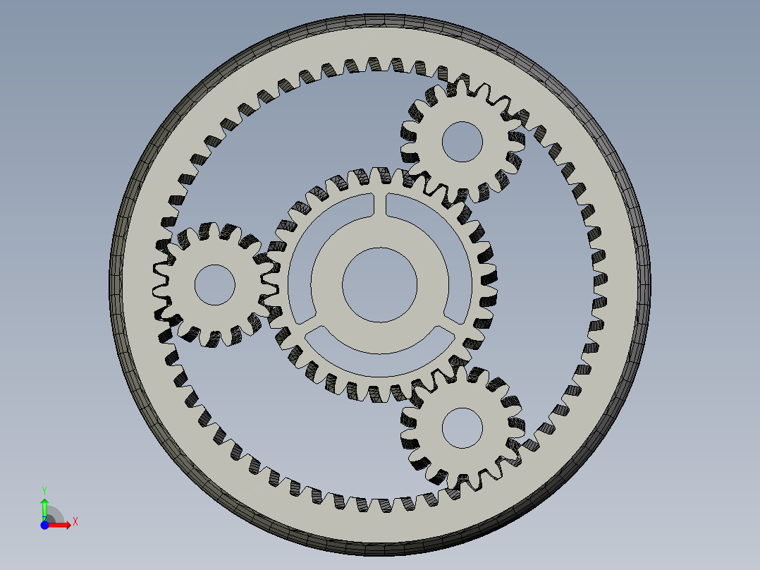 人字齿行星齿轮机构3D打印图纸 STL格式前视图