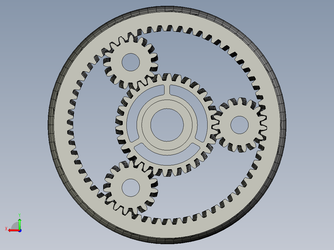 人字齿行星齿轮机构3D打印图纸 STL格式后视图