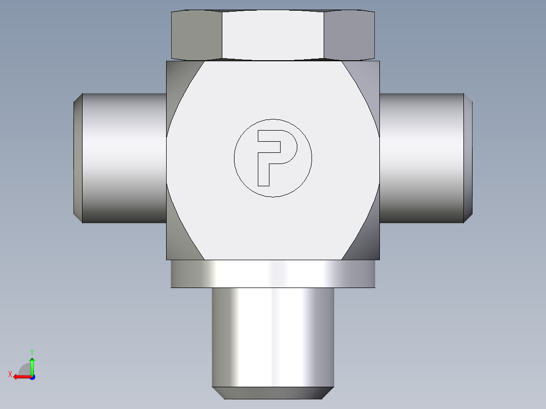 卡套式工业通用硬管接头EO_High_pressure_banjo_tee_TH08LRKDOMD71后视图