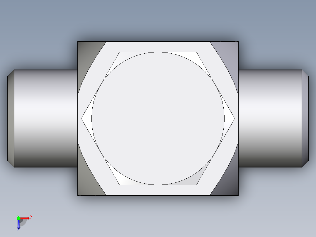 卡套式工业通用硬管接头EO_High_pressure_banjo_tee_TH08LRKDOMD71俯视图