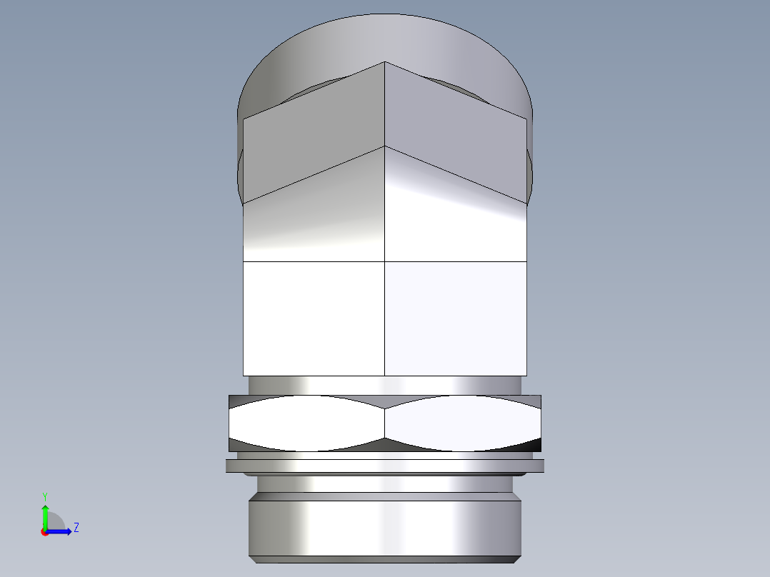 卡套式工业通用硬管接头EO_Adjustable_locknut_45_deg_elbow_VEE42LMOMDCF左视图