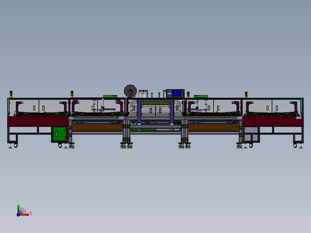 合资品牌汽车尾翼组装线（sw16可编辑+工程图+bom）前视图