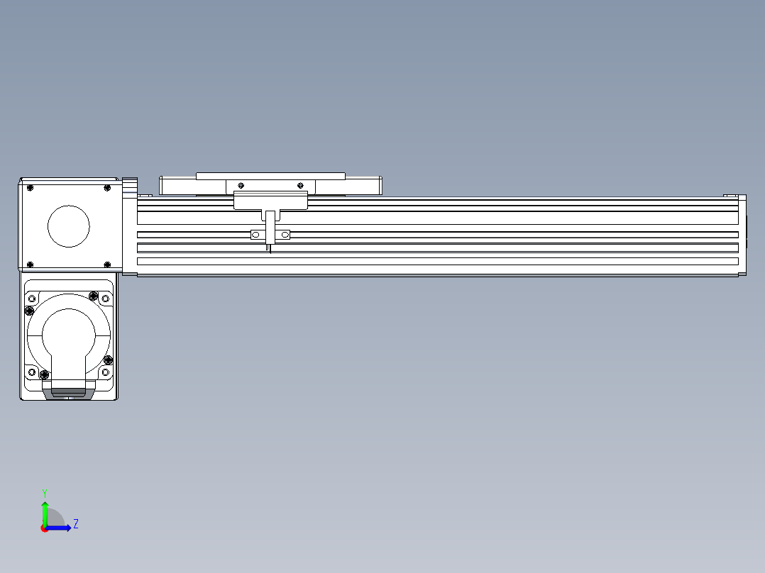 同步带全封闭直线模组TPA-HCB-110D-90-L200-LP-C-P40-N3左视图