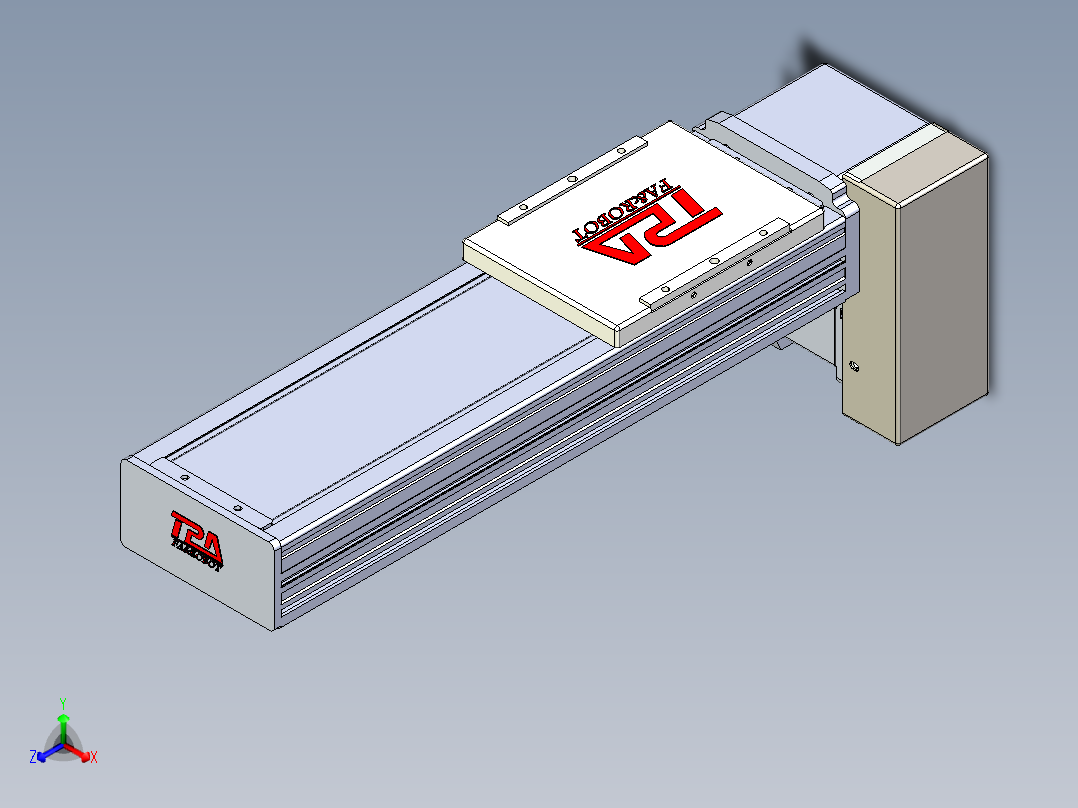 同步带全封闭直线模组TPA-HCB-110D-90-L200-LP-C-P40-N3正等轴测图