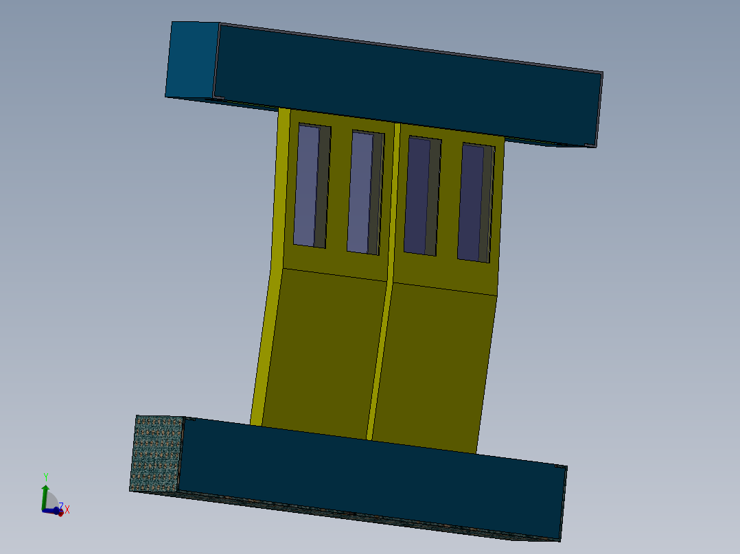 巴士车门公交车门主视图